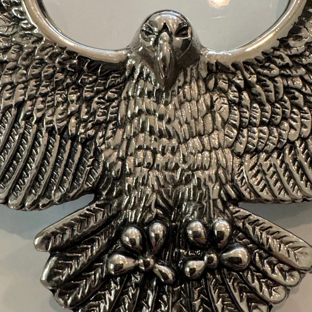 Vintage Classico Italia Eagle Belt Buckle Silver Tone A136‎ Western Biker